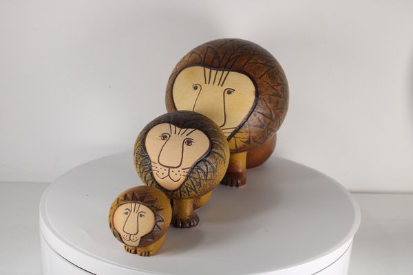 Ceramic Lions by Lisa Larson for Gustavsberg, Sweden, 1964