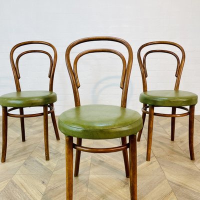 Mid Century Bentwood Chairs by Michael Thonet 1950s Set of 3