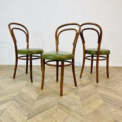 Mid Century Bentwood Chairs by Michael Thonet 1950s Set of 3 for sale at Pamono