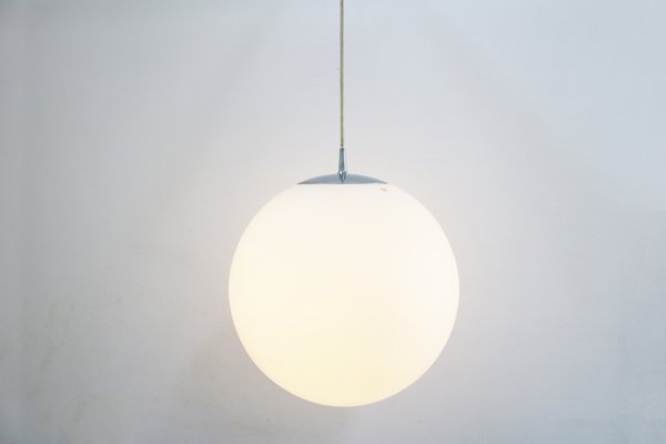 10 Inch Satin Opal Glass Pendant Lights Space Age Globe Pendant