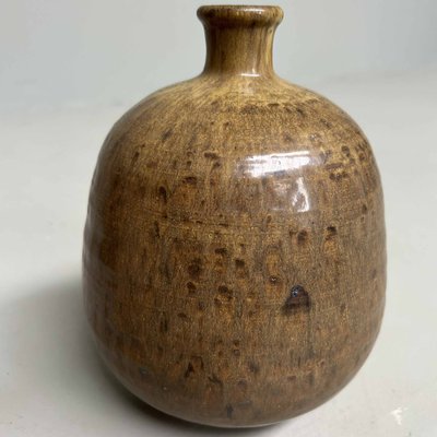 Wood-Fired Ceramic Ikebana Flower Vase, (Hizen) Kuromuta