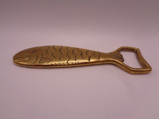 Vintage Germany Brass & Metal Fish Shaped Bottle Opener With  Vintage Brass Fish-Shaped Bottle Opener main image 1