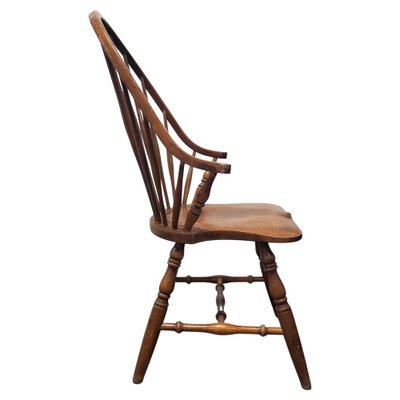 Yugoslavian Windsor Tall Spindle Back Armchair in Beech Slovenia 1950s for sale at Pamono