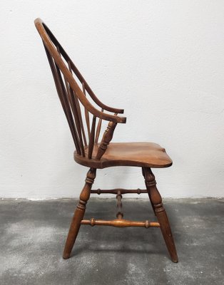 Yugoslavian Windsor Tall Spindle Back Armchair in Beech Slovenia 1950s