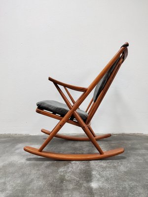 Danish Teak Rocking Chair Model 182 attributed to Frank Reenskaug for Bramin Denmark 1950s
