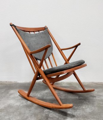 Danish Teak Rocking Chair Model 182 attributed to Frank Reenskaug