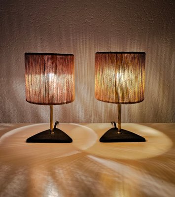 Mid-Century Modern Table Lamps in style of Carl Aubock, Austria, 1940s, Set  of