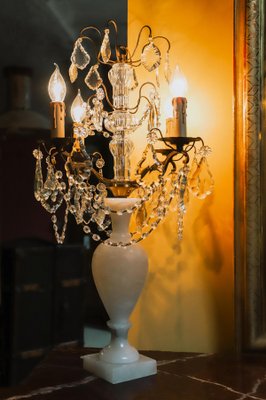 LAMPE DE TABLE VINTAGE ANGLAISE EN CRISTAL – Kipfold Limited – Style Curieux, Blanc Et Cuivre