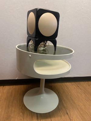 Space Age Luna Side Table with Glass Plate from Opal Möbel for