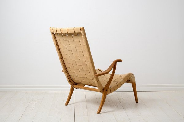 Scandinavian Modern Woven Lounge Chair by Axel Larsson for