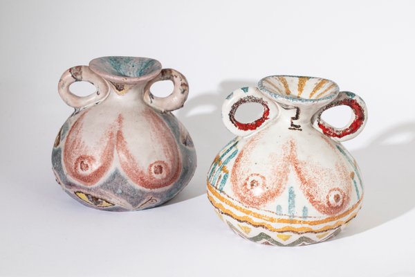 Majolica Vases, 1960s, Set of 2 for sale at Pamono