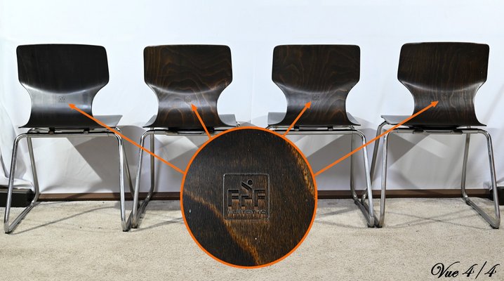 Side Chairs from Pagholz Flötotto, 1960s, Set of 4 for sale at Pamono