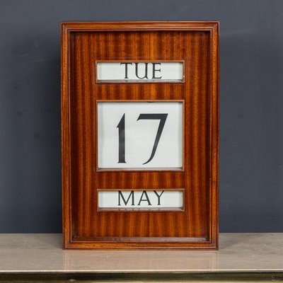 Vintage Striped Wood Perpetual Desk / Wall Calendar, 1970s for