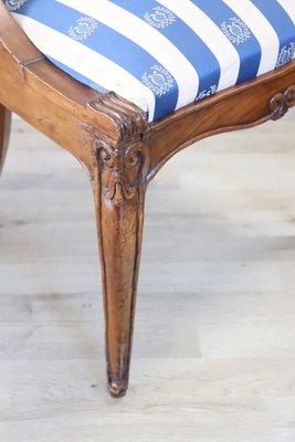 Dining Chairs in Carved Walnut, Early 19th Century, Set of 4 for