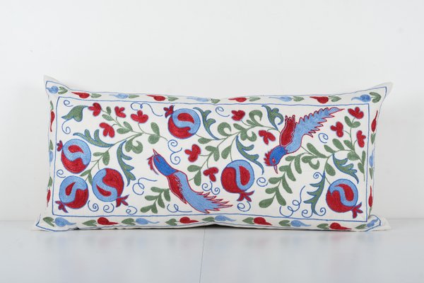 Uzbeki Suzani Fragment of Birds & Flowers made into a Pillow Uzbeki Suzani Fragment of Birds & Flowers made into a Pillow