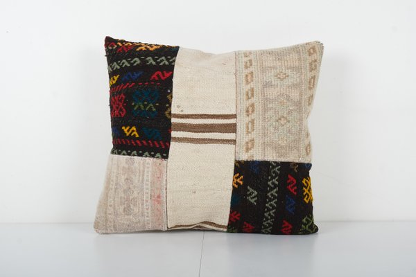 Kilim Cushion Cover in Patchwork Wool