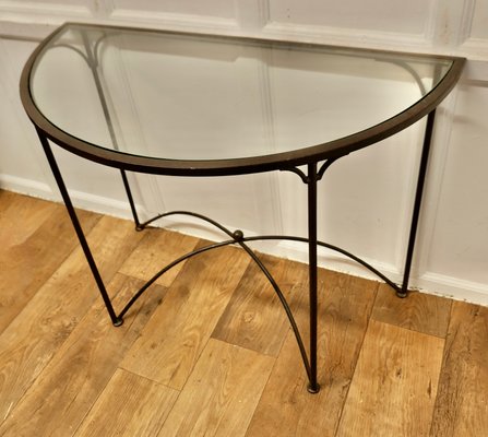 Iron and glass console table discount