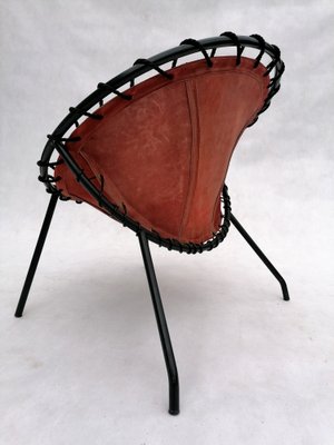 Vintage Leather Balloon Chair, 1960s for sale at Pamono