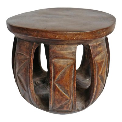 Small Vintage Round Tribal Stool for sale at Pamono
