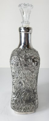 20th Century Sterling Silver Overlay Decanter Bottle with