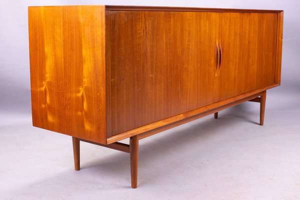 Vintage Danish Teak Tambour-Front Sideboard by Arne Vodder Vintage Danish Teak Tambour-Front Sideboard by Arne Vodder