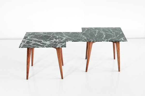 Geometric Italian Coffee Table With Green Marble Top For At Pamono Geometric Italian Coffee Table With Green Marble Top 3