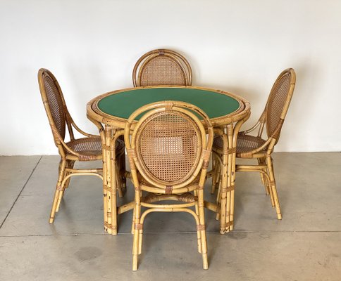 Vintage bamboo table and chairs new arrivals