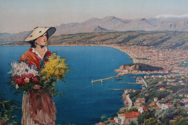 Pierre Comba, Original Travel Poster of Nice, French Riviera and