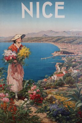 Pierre Comba, Original Travel Poster of Nice, French Riviera and