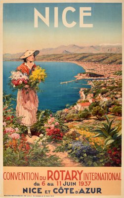 Pierre Comba, Original Travel Poster of Nice, French Riviera and