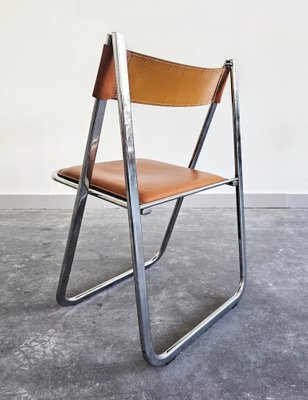Set of Model Tamara Folding Chairs in Cognac Leather