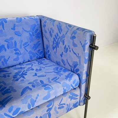 Italian Modern Blue Fabric Felix Armchair attributed to Italian Modern Blue Fabric Felix Armchair attributed to