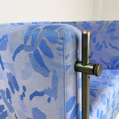 Italian Modern Blue Fabric Felix Armchair attributed to Burkhard