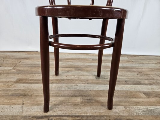 Single Kitchen Chair in Brown Lacquered Wood with Vienna Straw Seat 1970 for sale at Pamono