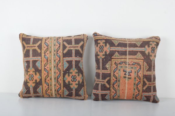 Vintage Turkish Oushak Rug Cushion Covers, Set of for sale at Pamono