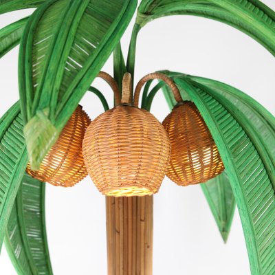 Lampe Vintage En Bois Et Noix De Coco - Cocotier - Lampe De Table Rétro