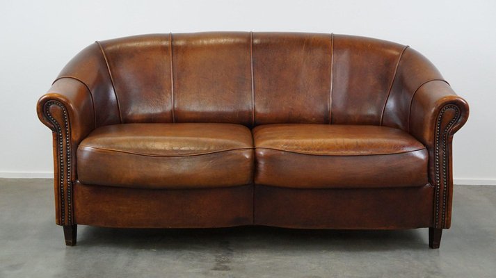 Vintage Sheep Leather Two Seater Sofa for sale at Pamono
