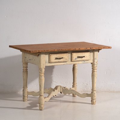Antiker Weißer Holztisch, Frankreich, 1900er bei Pamono kaufen