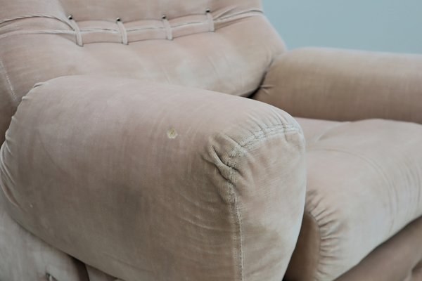 Vintage Velvet Armchairs by Guido Faleschini 1970s Set of 2