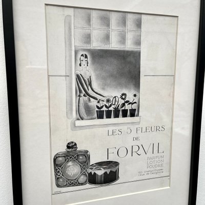 French Art Deco Advertising Print Originally 20s Les 5 Fleurs De