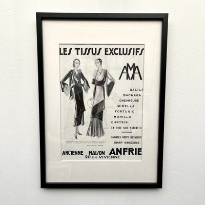 French Art Deco Advertising Print Originally 20s Les Tissus