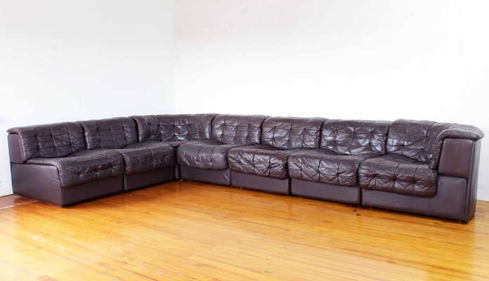 De Sede DS11 Patchwork Leather Sectional in Caramel, Circa 1970s