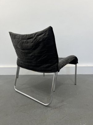 Skandinavischer Mid-Century Ledersessel in Schwarz von Ikea, 1980er bei Pamono kaufen