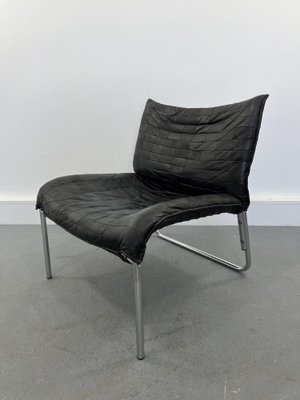 Skandinavischer Mid-Century Ledersessel in Schwarz von Ikea, 1980er bei Pamono kaufen