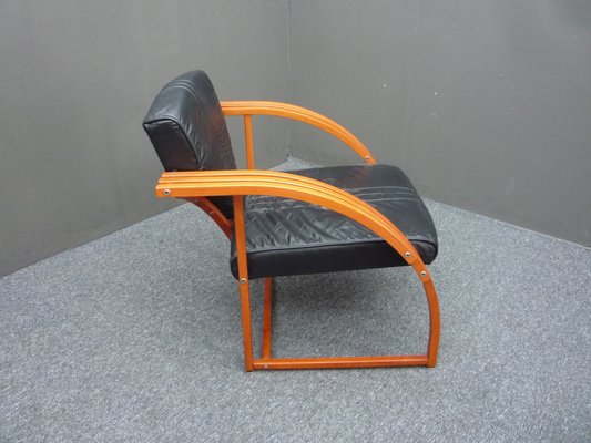 Futuristic Leather Armchairs, 1980s, Set of for sale at Pamono