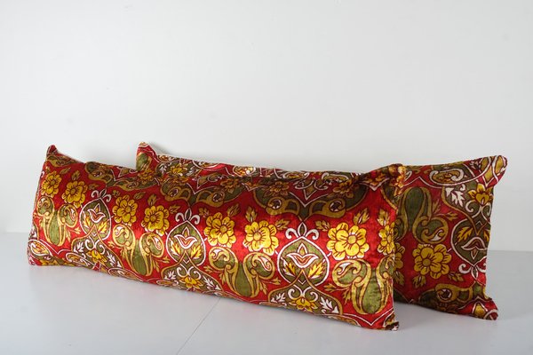 Vintage Samt Kissenhüllen mit Blumenmuster, 2er Set