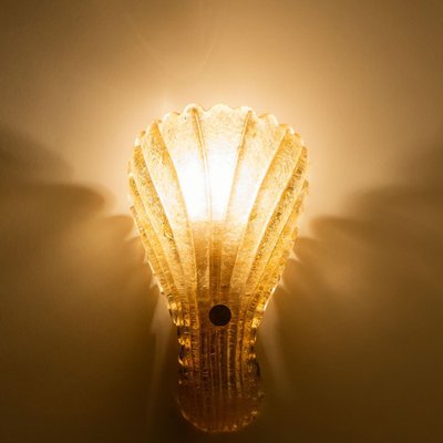Shell Wall Lights in Murano Glass by Barovier and Toso, 1969, Set