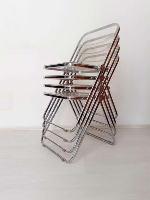 Transparent Plia Folding Chairs by Giancarlo Piretti Anonima Transparent Plia Folding Chairs by Giancarlo Piretti Anonima