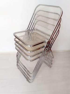 Transparent Plia Folding Chairs by Giancarlo Piretti Anonima