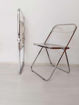 Transparent Plia Folding Chairs by Giancarlo Piretti Anonima
